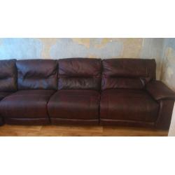 huge brown leather corner sofa *recliner*! sale or trade
