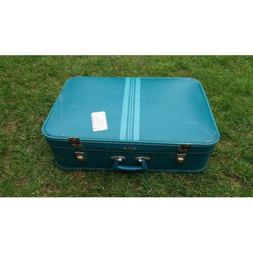 Foxcrof Vintage/retro suitcase by Antler - turquoise colour 61x42x17cm