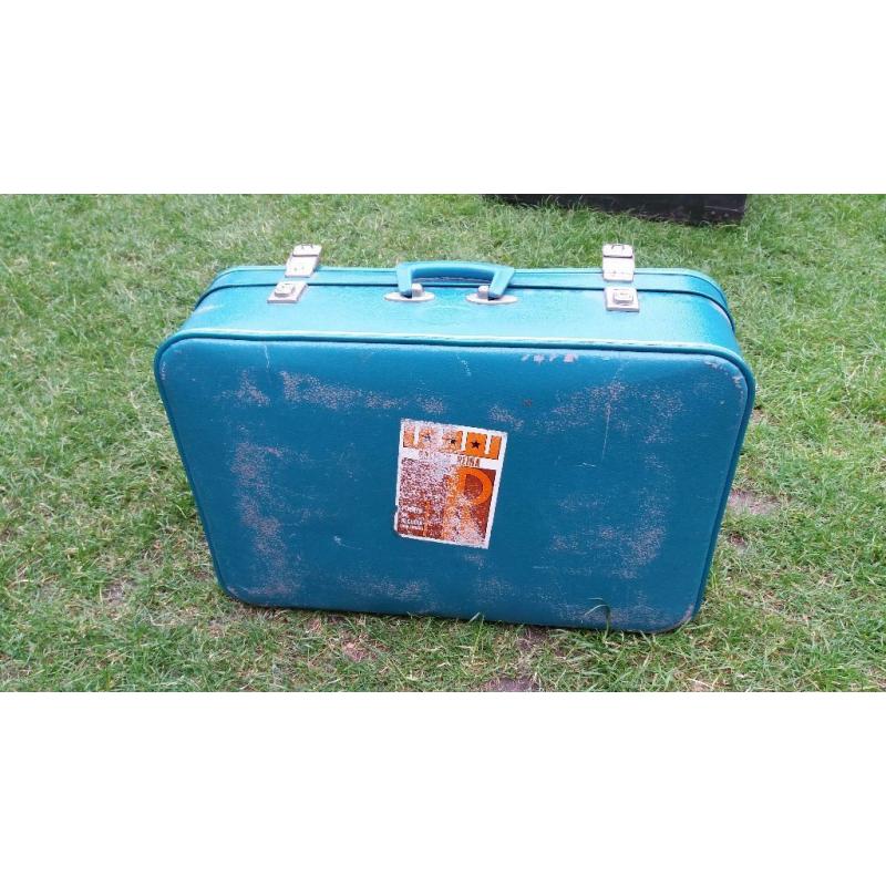 Foxcrof Vintage/retro suitcase by Antler - turquoise colour 61x42x17cm