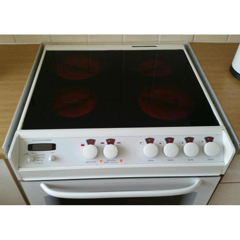 Tricot bendix white fan assisted electric cooker in white with ceramic hob