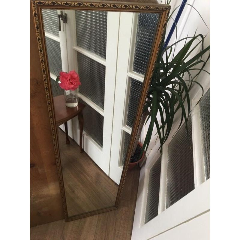 FREE DELIVERY TALL MIRROR GOLD FRAME GOOD CONDITION