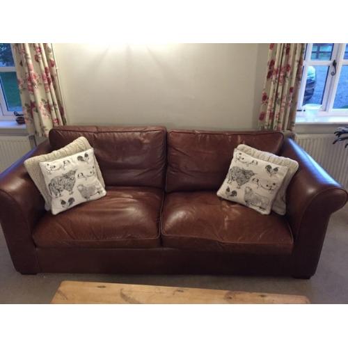 Laura Ashley Burgess Large Leather Sofa