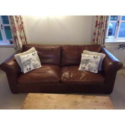Laura Ashley Burgess Large Leather Sofa