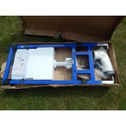 Concealed Cistern WC Steel Frame Wall Hung Toilet White Dual Flush Push Button