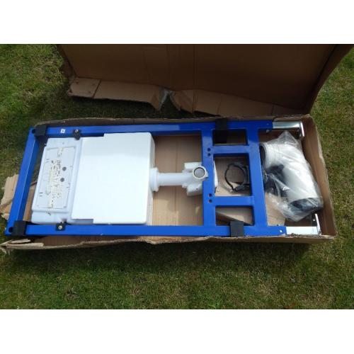 Concealed Cistern WC Steel Frame Wall Hung Toilet White Dual Flush Push Button