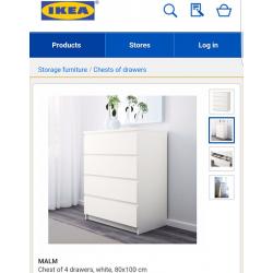 IKEA white 4 chest of drawers