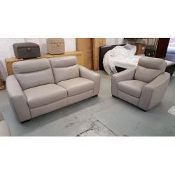 BRAND NEW From FURNITURE VILLAGE CRESSIDA GREY LEATHER 3 SEATER SOFA & 2 ARMCHAIRS ***CAN DELIVER***