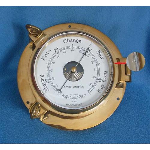 Royal Mariner Brass Porthole Style Barometer