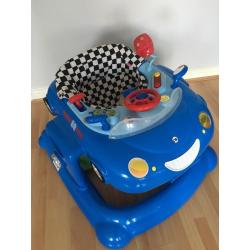 Mothercare car baby walker with lights and sounds