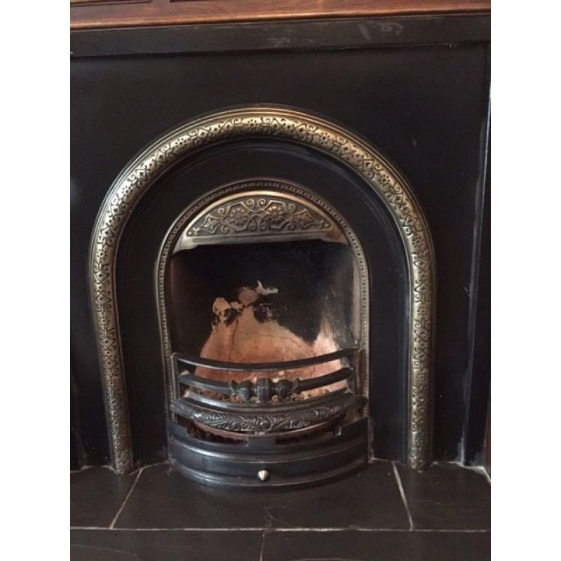 Cast iron fireplace and mantelpiece for sale
