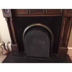 Cast iron fireplace and mantelpiece for sale
