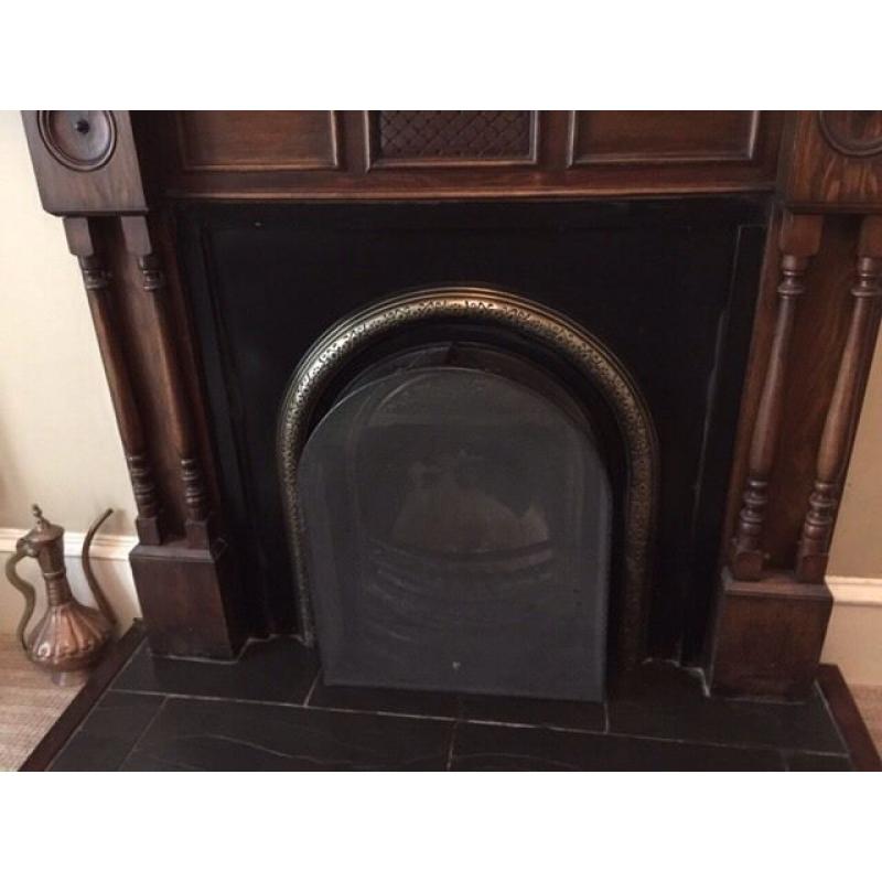 Cast iron fireplace and mantelpiece for sale