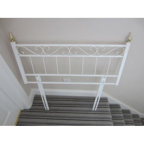 Headboards for single bed, two available, hygienic white metal construction. Two for sale.