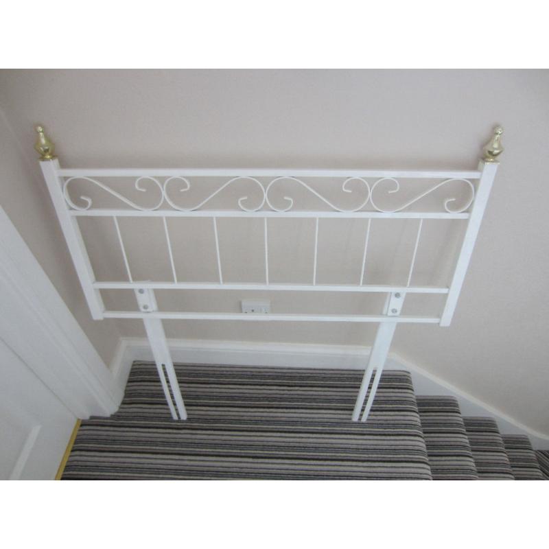 Headboards for single bed, two available, hygienic white metal construction. Two for sale.