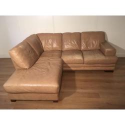 Beautiful real leather corner sofa with free delivery within London