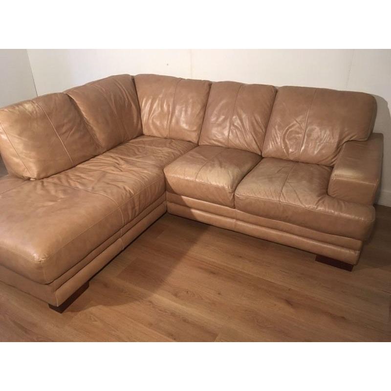 Beautiful real leather corner sofa with free delivery within London