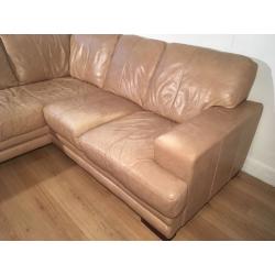 Beautiful real leather corner sofa with free delivery within London