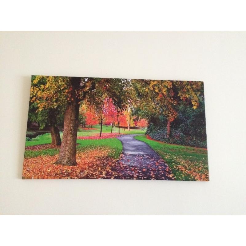 Painting: beautiful autumn in a park, nature lover will adore it.