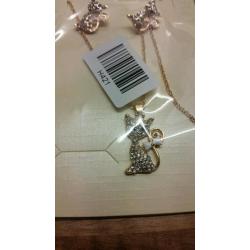 gold plated necklace and earings set