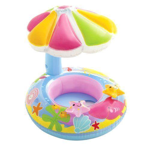 Intex Fish Swimming Pool Baby Float Inflatable Sunshade Fun For 12 Month-Up