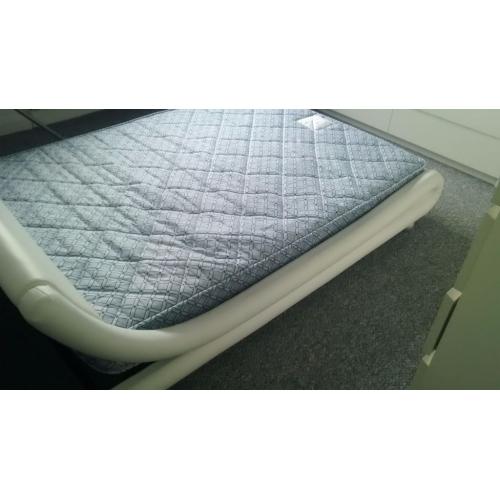 White leather double bed