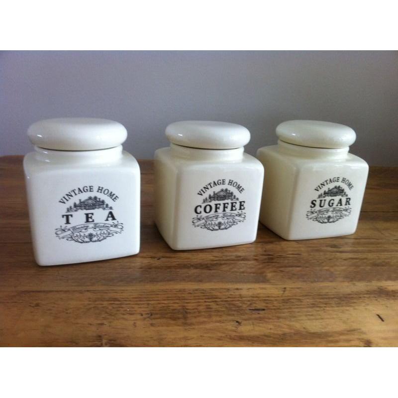 Tea Coffee Sugar Kitchen Storage Jars