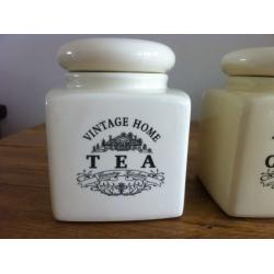 Tea Coffee Sugar Kitchen Storage Jars