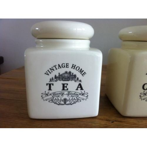 Tea Coffee Sugar Kitchen Storage Jars