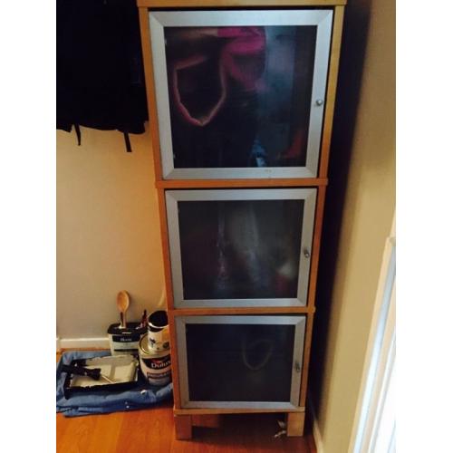 2 or 3 door cabinet in beech/oak effect.