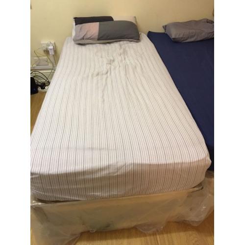 Brand-new single divan bed plus used mattress