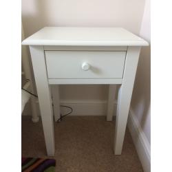 Two white wood Laura Ashley bedside tables. In excellent condition
