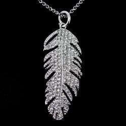 Stunning Crystal Feather Earrings. Brand New