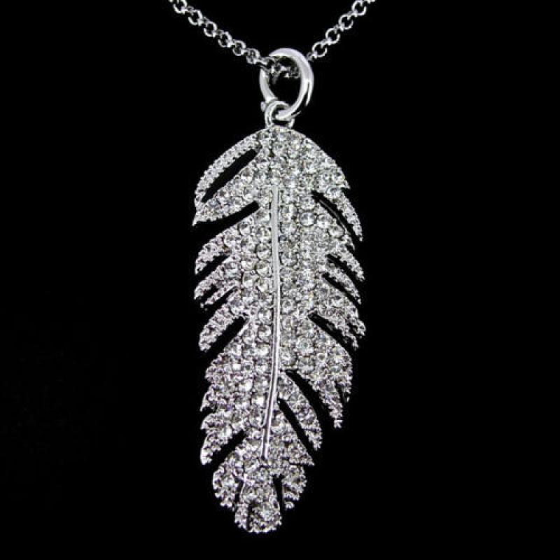 Stunning Crystal Feather Earrings. Brand New