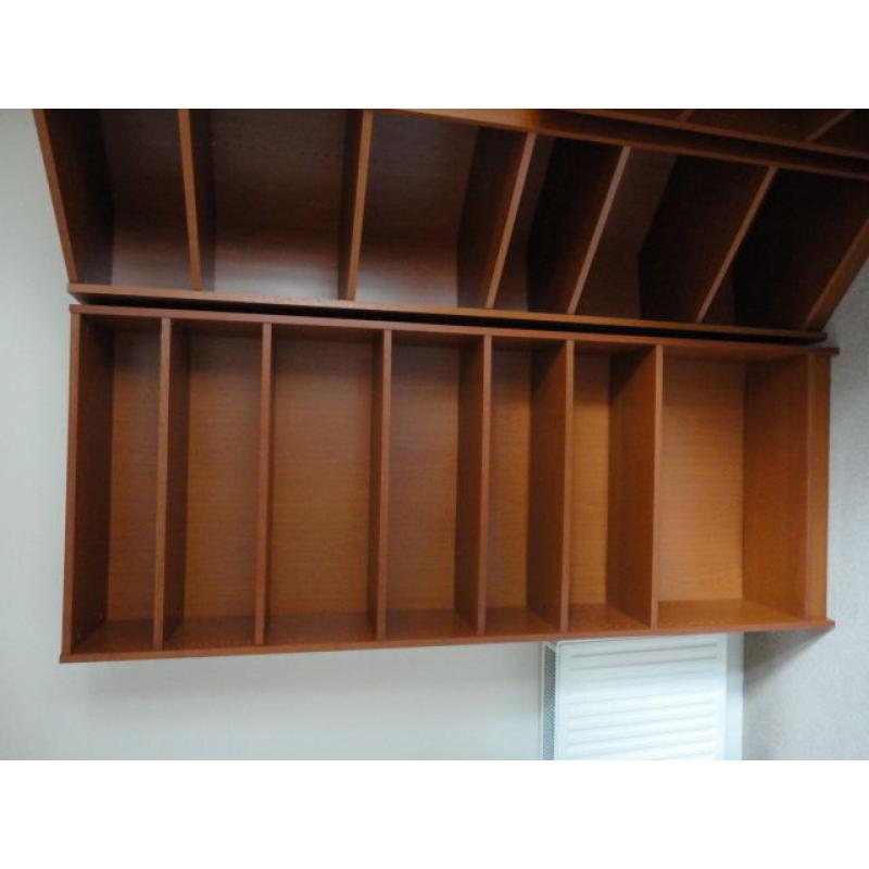 Ikea Billy Bookcases, Cherry Red Veneer, Set of Three-Corner Unit, Large and Small, Good Condition