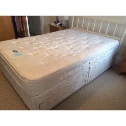Double divan bed with 4 drawers