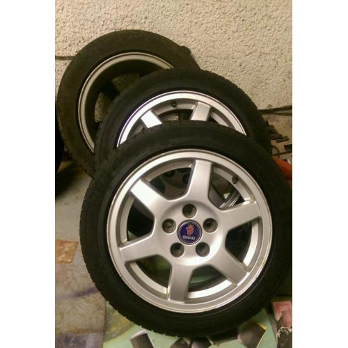 Saab/vauxhall alloys 5x110 15"x6.5j Michelin tyres