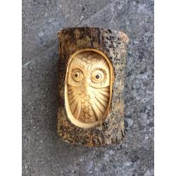 Owl in a log - brand new
