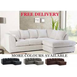 New Corner Sofas Fabric Couches Cheap Settees Multiple Colours, Free Delivery