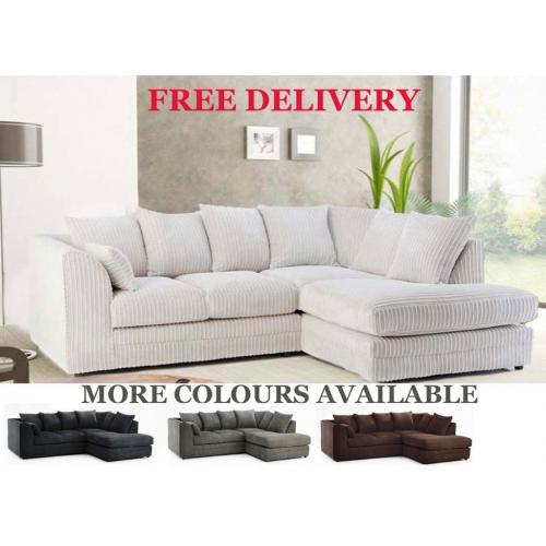 New Corner Sofas Fabric Couches Cheap Settees Multiple Colours, Free Delivery
