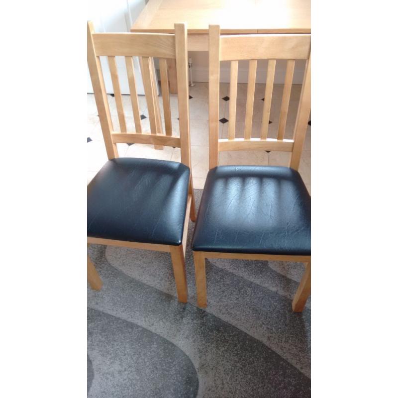 Dining table and chairs