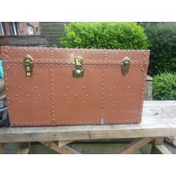 Painted wooden chest 36 x 20 x18 with handles