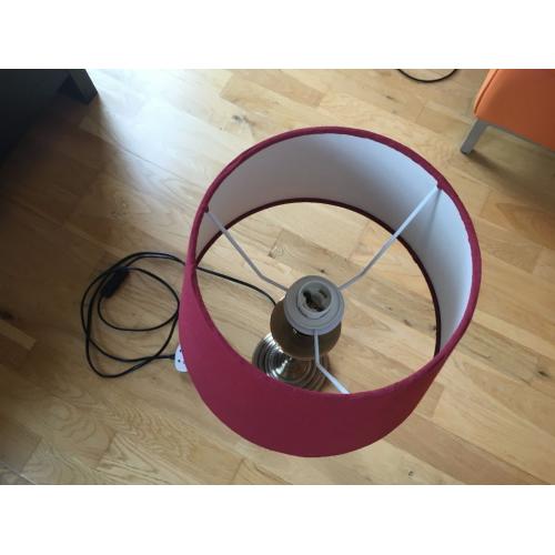 Classic Brass Table Lamp with Burgundy Shade