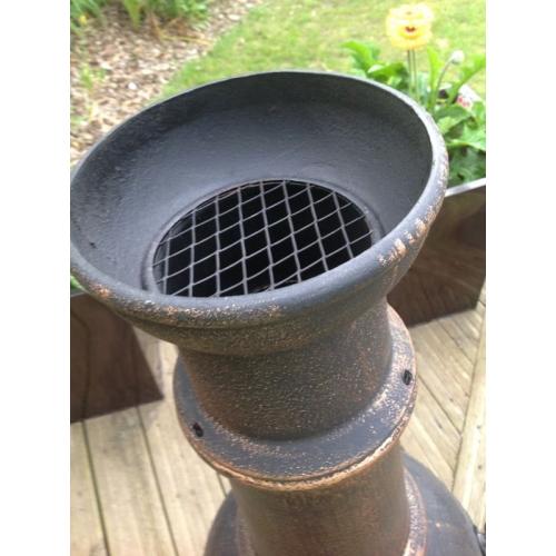Cast iron bronzed chimenea