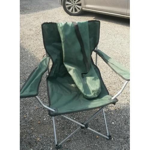 Green canvas camping chair