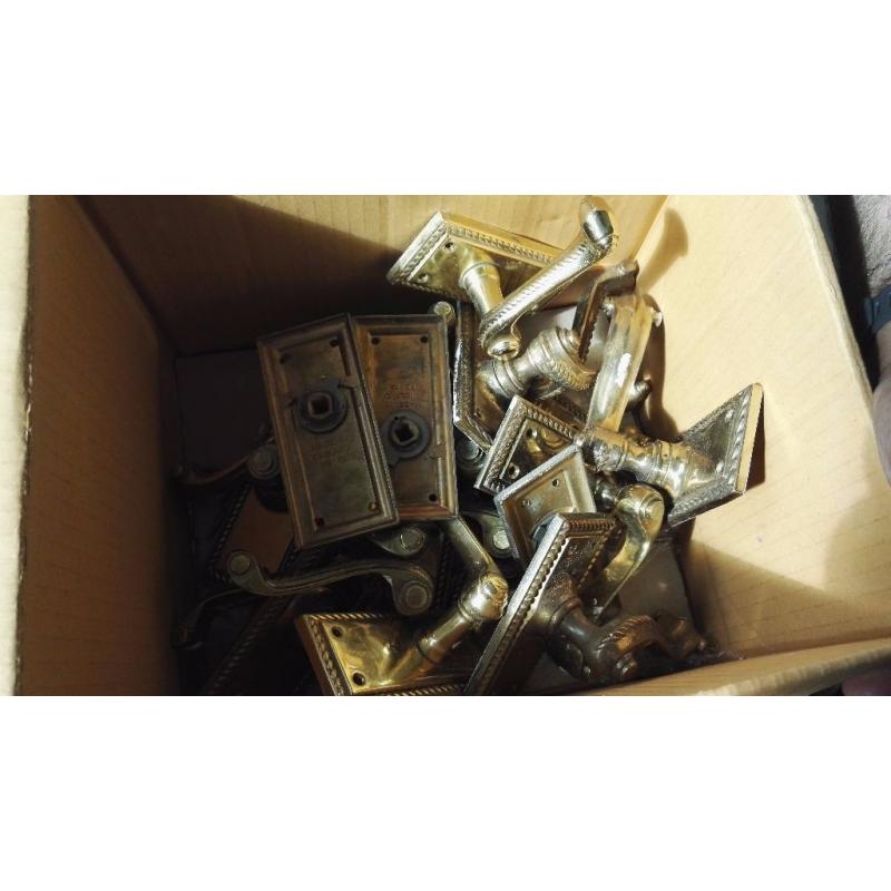 Victorian Style Heavy Brass Door Handles