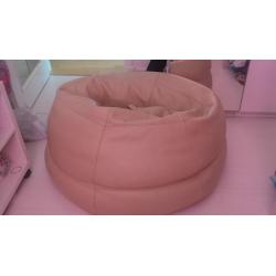 Natuzzi Leather Bean Bag (Beige)