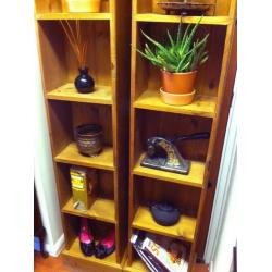 A lovely pair of old pine bookcase