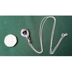 BARGAIN Silver 925 Sri Lankan Necklace With Blue Sapphire
