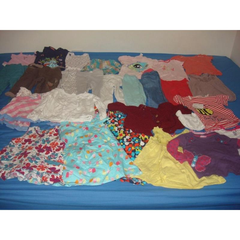big bundle of girls clothes size 12-18m