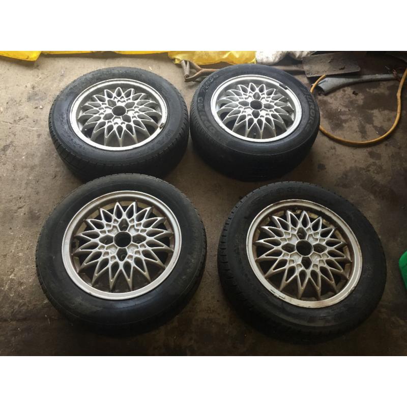 honda civic del sol eg ek4 vti ej9 15" bbs alloy wheels with tyres 4x100